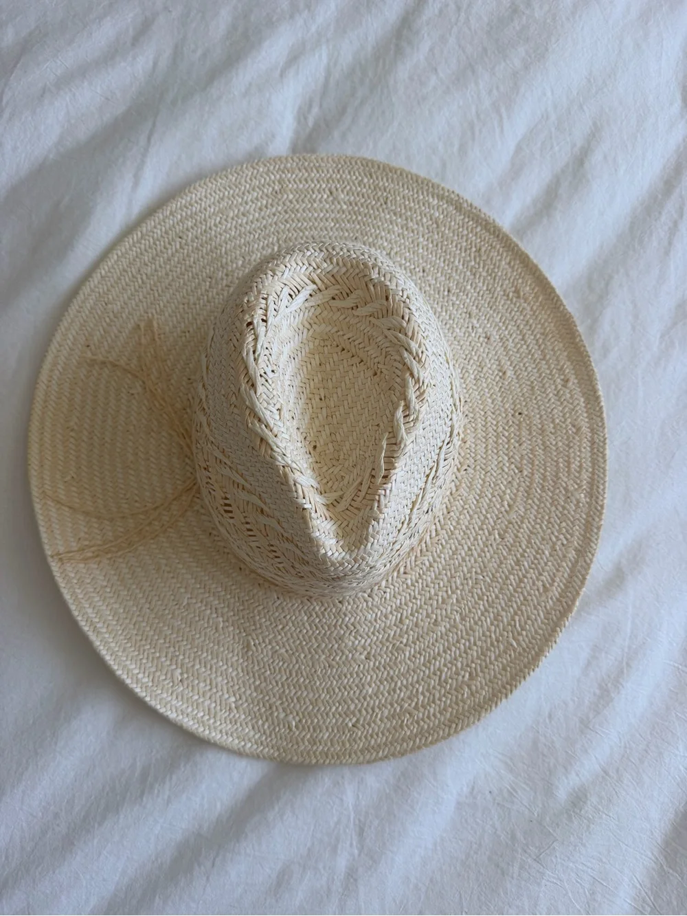 Wide Brim Straw Sun Hat - Natural